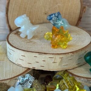 Colorful Mini Dinosaur Resin Figurines Lot Set Jewerly Making Crafting